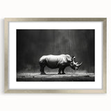 Framed wall art featuring a detailed silver mat design of a hippopotamus in a naturalistic setting, ideal for animal lovers and home decor enthusiasts.
