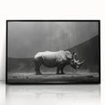 Framed wall art depicting a stylish black hippopotamus design, featuring a sleek acrylic finish and modern aesthetic, perfect for adding a touch of wildlife decor to any room.