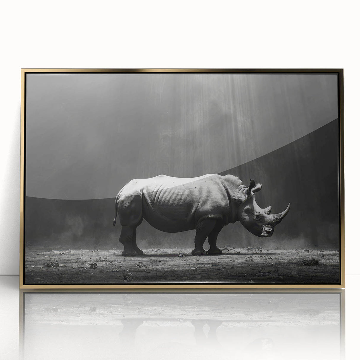 Framed wall art featuring a majestic hippopotamus in a vibrant design, showcasing intricate details and a gold-accented frame, perfect for wildlife enthusiasts.