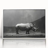 Framed acrylic wall art showcasing a vibrant hippo design, featuring a white border and front view display, perfect for animal lovers and home decor enthusiasts.