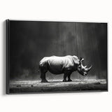 Framed wall art featuring a black side view of a hippopotamus, showcasing intricate details and textures, perfect for wildlife enthusiasts and home decor.