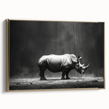 Framed wall art showcasing a side view of a hippopotamus in a vibrant gold design. Perfect for wildlife enthusiasts, this canvas adds a touch of nature to any decor.