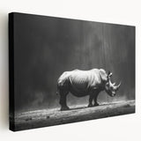 Stretched canvas wall art featuring a side view of a hippopotamus in a natural setting, showcasing vibrant colors and intricate details of the animal's texture and form.