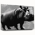 Side view of a colorful acrylic glass wall art collection featuring a playful hippopotamus design, ideal for animal lovers' home decor, showcasing vibrant colors and intricate details.
