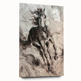 Close-up of a sleek acrylic wall art design showcasing a stunning side view of a wild horse, featuring vibrant colors and intricate details, perfect for animal lovers and home decor enthusiasts.