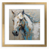 Framed wall art featuring a stunning horse design in gold tones, showcasing intricate details and a modern aesthetic, perfect for elevating home decor.