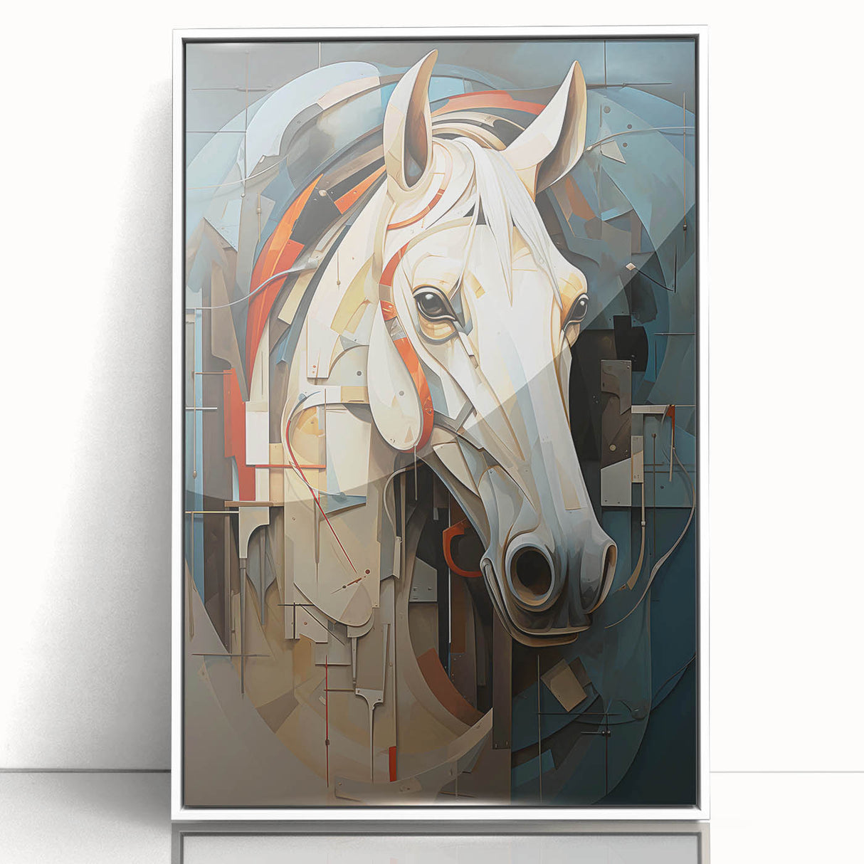 Framed acrylic wall art featuring a stunning horse design, showcasing vibrant colors and intricate details, set against a sleek white background for modern decor. Perfect for animal lovers and equestrian enthusiasts.