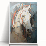Framed acrylic wall art featuring a stunning horse design, showcasing vibrant colors and intricate details, set against a sleek white background for modern decor. Perfect for animal lovers and equestrian enthusiasts.
