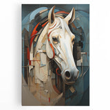 Vibrant stretched canvas artwork depicting a majestic horse in a natural setting, showcasing intricate details and rich colors, perfect for animal lovers and home decor enthusiasts.
