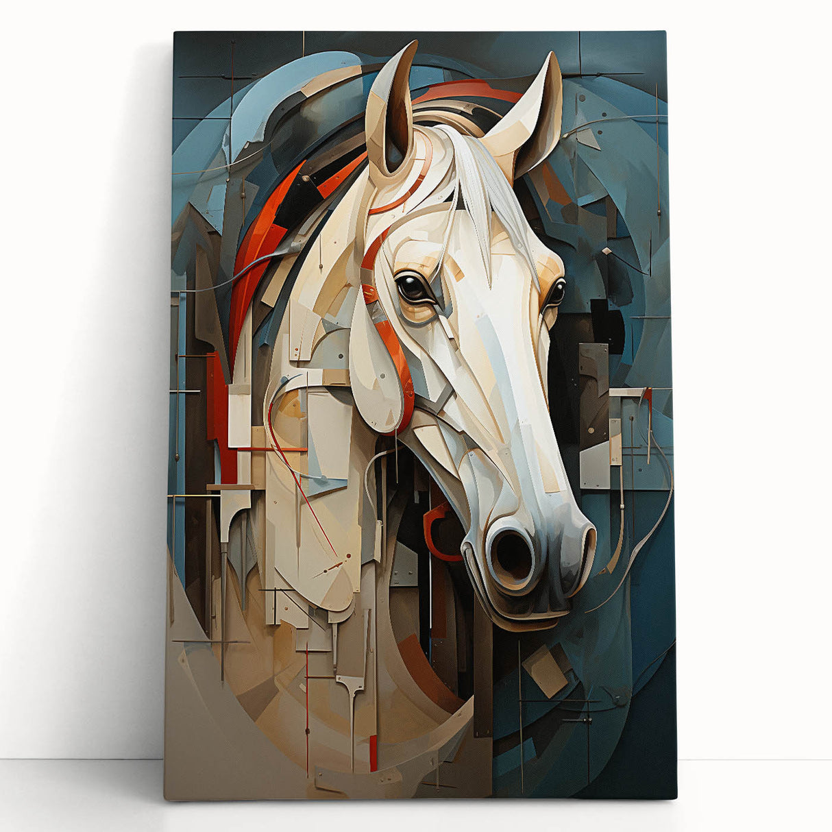 Stretched canvas wall art featuring a majestic horse design, showcasing vibrant colors and intricate details, perfect for adding a touch of nature to any room decor.