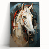 Stretched canvas wall art featuring a majestic horse design, showcasing vibrant colors and intricate details, perfect for adding a touch of nature to any room decor.