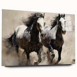 Side view of a sleek acrylic wall art piece featuring a striking horse design from the "Animals: A Wild Life" collection, showcasing vibrant colors and intricate details, perfect for animal lovers and modern decor enthusiasts.