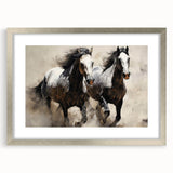 Framed wall art featuring a silver-bordered horse design from the Animals A Wild Life collection, showcasing intricate details and a stylish mat for an elegant display.