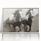Framed acrylic wall art featuring a striking horse design, showcasing vibrant colors and intricate details, perfect for animal lovers and modern decor enthusiasts.