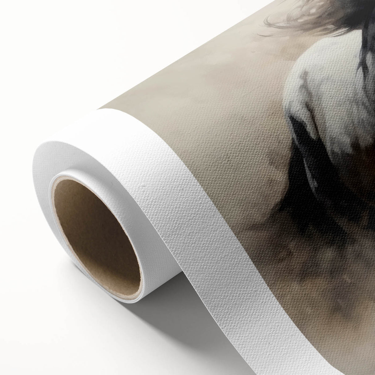 Rolled canvas print showcasing a stunning horse design from the Wild Life collection, featuring vibrant colors and detailed textures, ideal for equestrian-themed decor.