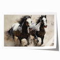 Vibrant wall art depicting a majestic horse in a wild landscape, showcasing rich colors and dynamic movement, perfect for equine enthusiasts and home decor.