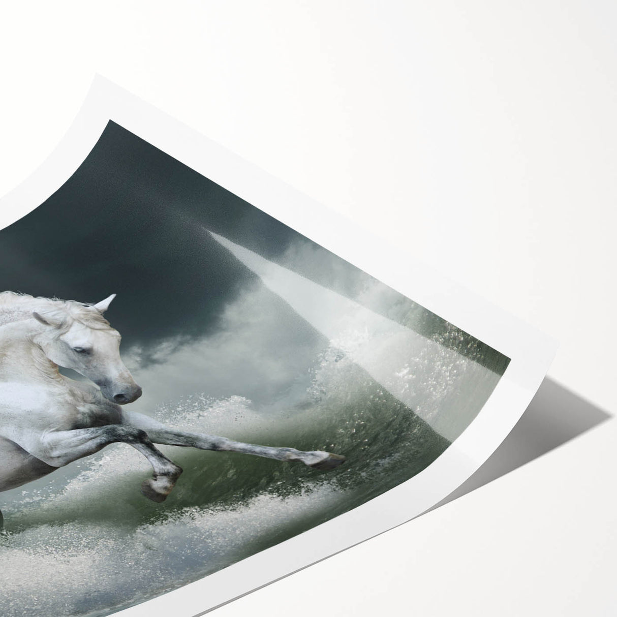 Stunning wall art print featuring a majestic wild horse design in vibrant colors, perfect for adding a touch of nature-inspired decor to any room.