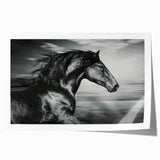 Wildlife-themed wall art featuring a majestic horse design, printed on high-quality canvas with vibrant colors, rolled for easy display and storage. Ideal for animal lovers.