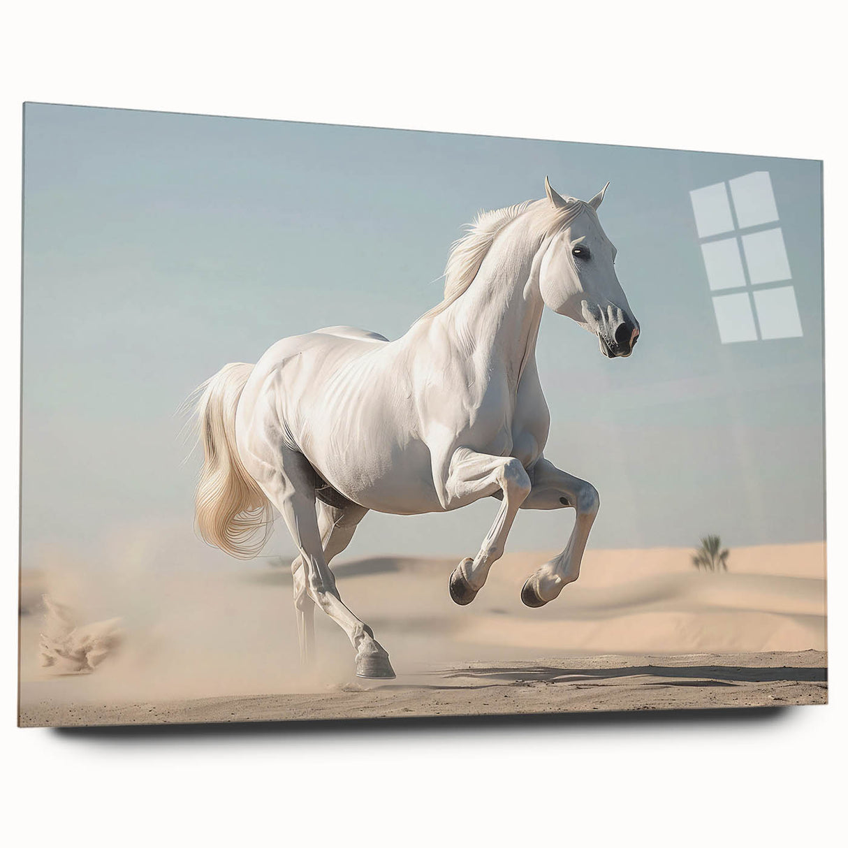 Acrylic wall art showcasing a side view of a majestic horse design, featuring vibrant colors and intricate details, ideal for animal lovers and home decor enthusiasts.