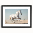 Framed wall art featuring a stunning horse design from the "Animals: A Wild Life" collection, set against a sleek black frame with a white mat, showcasing intricate details and vibrant colors, perfect for animal lovers and home decor enthusiasts.