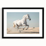 Framed wall art featuring a stunning horse design from the "Animals: A Wild Life" collection, set against a sleek black frame with a white mat, showcasing intricate details and vibrant colors, perfect for animal lovers and home decor enthusiasts.