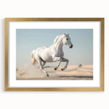 Elegant wall art featuring a gold-framed horse design from the "Animals: A Wild Life" collection, showcasing intricate details and a sophisticated mat, perfect for home decor.