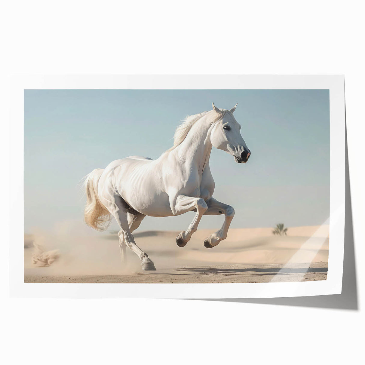 Wildlife-themed wall art print featuring a majestic horse in a natural setting, showcasing intricate details and vibrant colors, ideal for home decor.