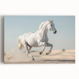 Stretched canvas wall art showcasing a vibrant horse design in a wild landscape, featuring rich colors and intricate details, perfect for animal lovers' decor.