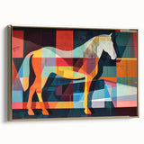 Framed wall art featuring a majestic horse design in gold tones, showcasing intricate details and textures, perfect for adding elegance to home decor.