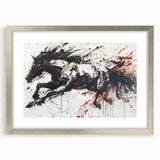 Framed wall art collection featuring a stunning horse design, set in a silver frame with matting, ideal for enhancing home decor with a touch of wildlife elegance.