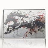 Framed acrylic wall art featuring a detailed horse design in vibrant colors, set against a clean white backdrop, perfect for adding a contemporary touch to any space.