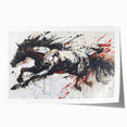 Wildlife-themed wall art featuring a majestic horse design in vibrant colors, rolled and ready for display; perfect for nature lovers and home decor enthusiasts.