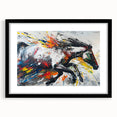 Elegant black-framed wall art collection featuring a detailed horse design, showcasing vibrant colors and intricate textures, perfect for animal lovers' home decor.