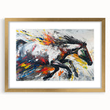 Framed wall art collection showcasing a stunning horse design with a gold mat, perfect for animal lovers and home decor enthusiasts, enhancing any space.