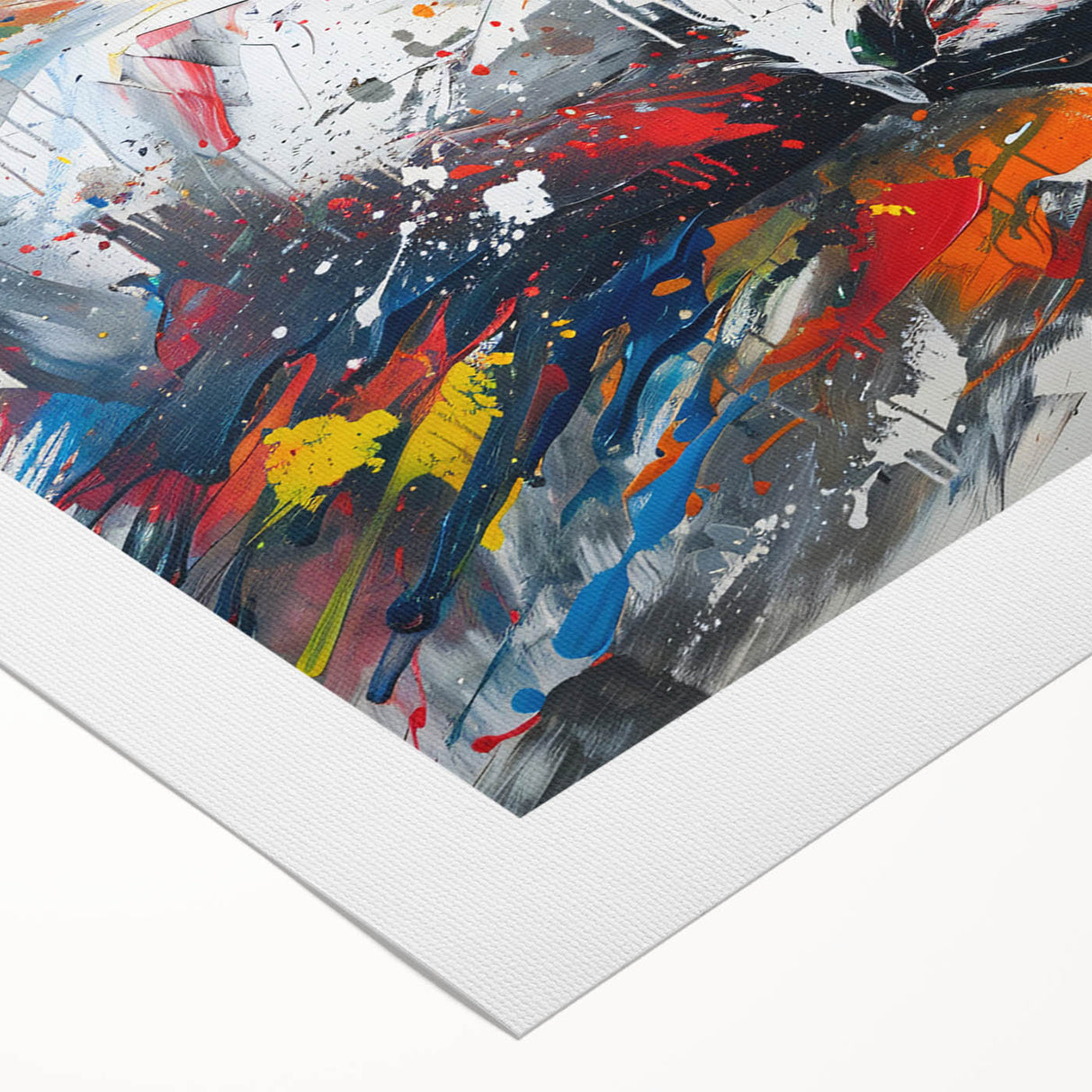 Rolled canvas print showcasing a vibrant horse design in a wild life theme, featuring rich colors and intricate details, perfect for home decor.