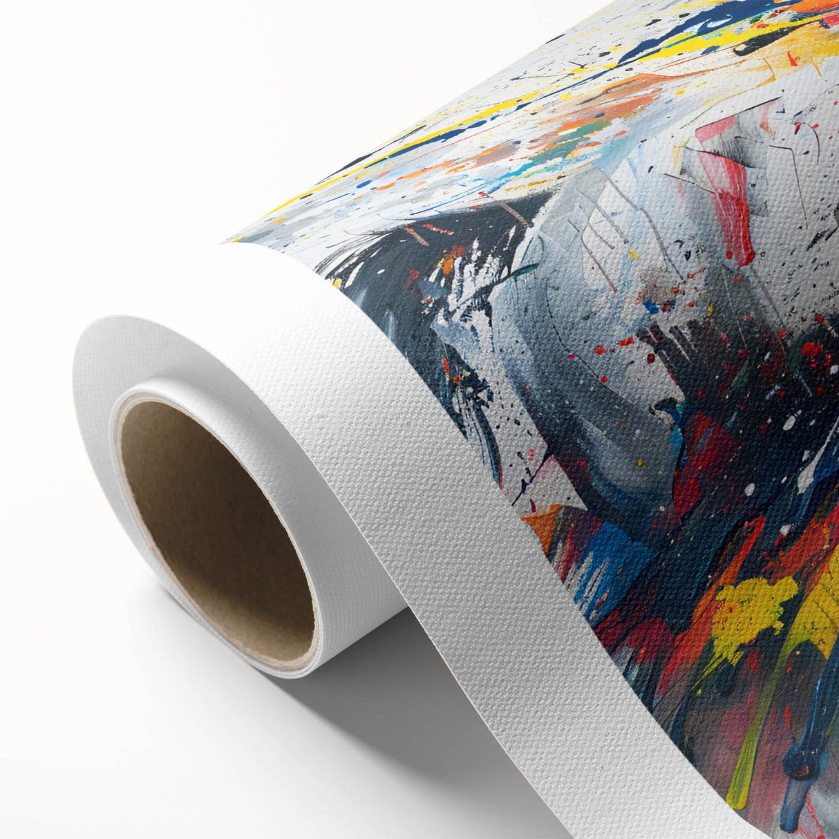 Vibrant rolled canvas print showcasing a stunning horse design, perfect for animal lovers and home decor enthusiasts, displayed in a protective cardboard tube.