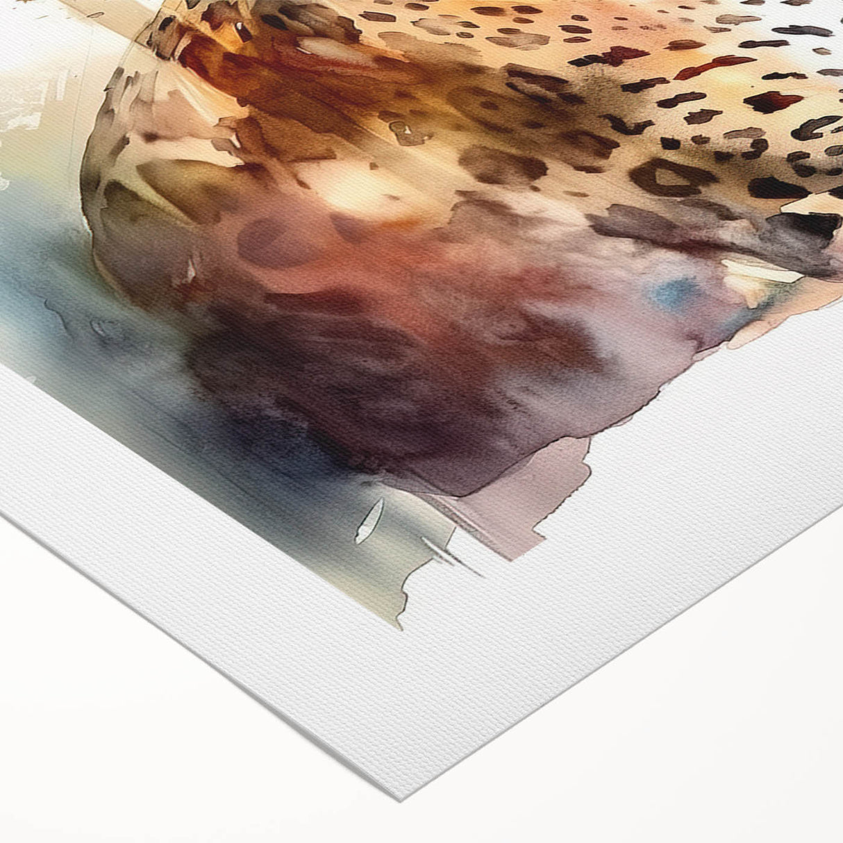 Jaguar wall art design on rolled canvas, showcasing a vibrant jungle scene with rich colors and intricate details, perfect for animal lovers and home decor enthusiasts.