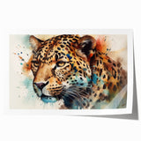 Jaguar wall art print showcasing a vibrant, detailed design of a jaguar in a lush rainforest setting, perfect for wildlife enthusiasts and home decor.