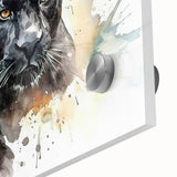 Close-up of a striking jaguar wall art piece, showcasing intricate details and vibrant colors on acrylic glass, perfect for wildlife enthusiasts and home decor.