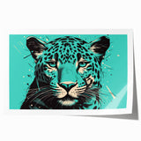 Bold and vibrant jaguar wall art design featuring intricate patterns in rich colors, perfect for adding a wild touch to home decor. Ideal for animal lovers.