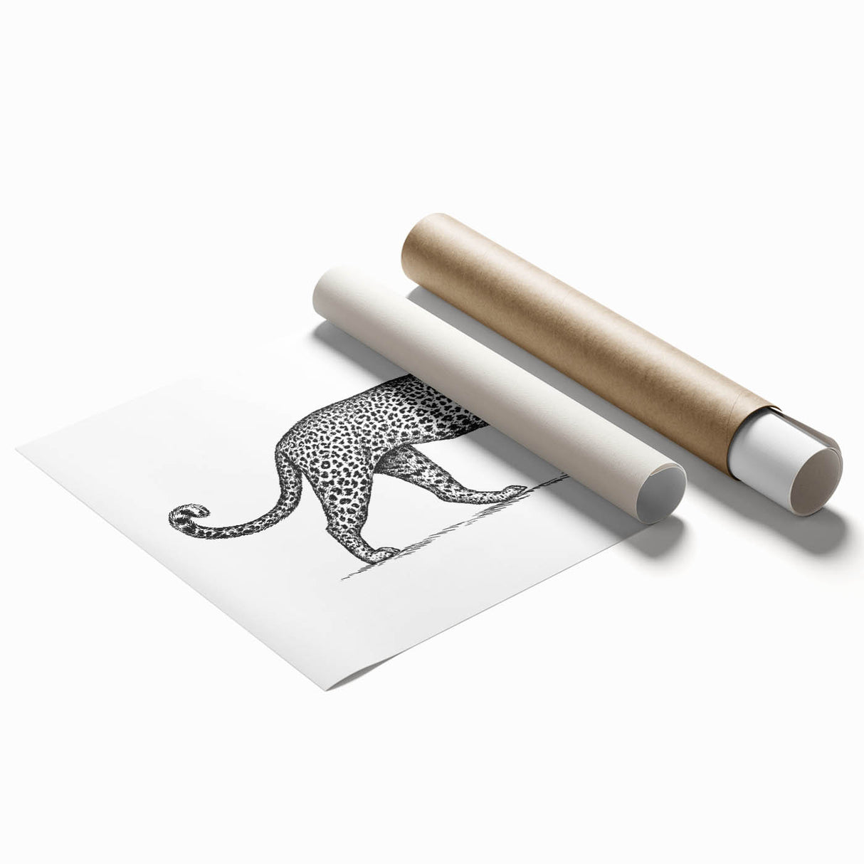Vibrant jaguar wall art print showcasing a detailed and colorful design, ideal for wildlife enthusiasts, displayed in a rolled format for easy framing.