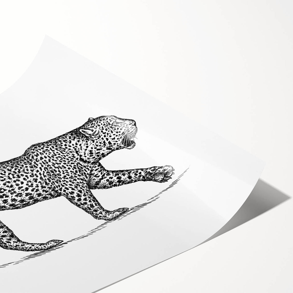 Jaguar design wall art print showcasing a vibrant, detailed illustration of a jaguar in a lush jungle setting, rolled for easy display and shipping. Perfect for animal lovers and home decor enthusiasts.