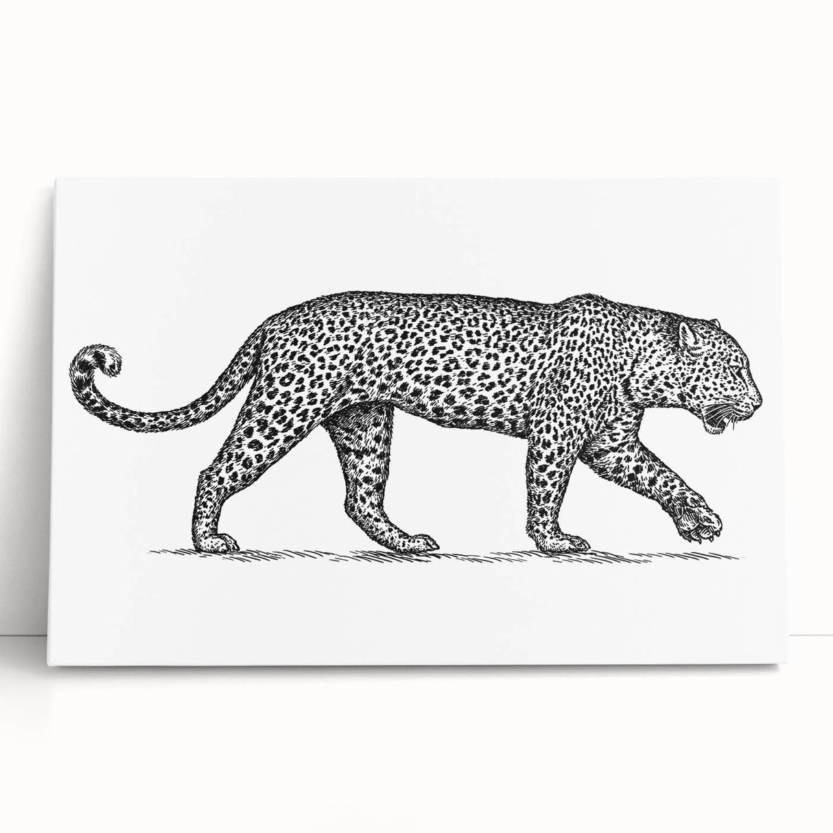 Stretched canvas wall art featuring a striking jaguar design in vibrant colors, showcasing the beauty of wildlife. Ideal for animal lovers and modern decor.