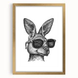 Framed wall art collection featuring a gold mat and a kangaroo design, showcasing vibrant colors and intricate details, perfect for wildlife enthusiasts' decor.