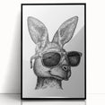 Framed wall art showcasing a vibrant kangaroo design in black acrylic, perfect for modern home decor. Ideal for animal lovers and wildlife enthusiasts.