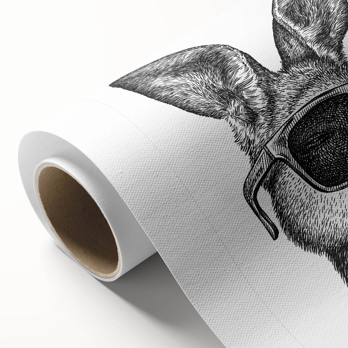 Rolled canvas artwork showcasing a vibrant kangaroo design in a wild life theme, featuring rich colors and intricate details, ideal for nature lovers' decor.