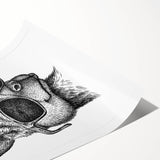 Kangaroo-themed wall art print featuring vibrant colors and intricate designs, rolled and ready for framing, perfect for wildlife enthusiasts and home decor.