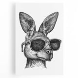 Stretched canvas wall art featuring a vibrant kangaroo design, showcasing detailed textures and rich colors, perfect for wildlife enthusiasts and home decor.