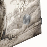 Close-up of a vibrant acrylic glass wall art piece featuring a stylized kangaroo design, showcasing intricate colors and textures, perfect for wildlife enthusiasts.