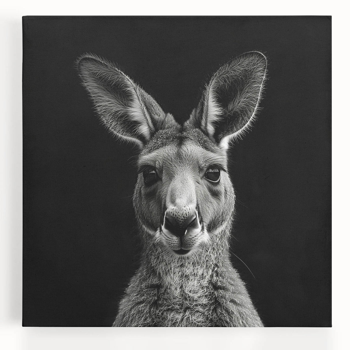 Kangaroo-themed stretched canvas wall art showcasing a vibrant design with detailed textures, perfect for wildlife enthusiasts and modern decor.